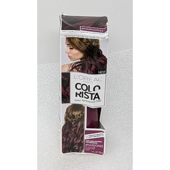 L'Oreal Paris Colorista Semi-Permanent Hair Color Maroon #22 4 Fl Oz - Picture 1 of 1